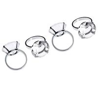 Orsina Versatile Set Of Four Sapphire Diamante Napkin Rings, Elegant Rings For Table, Durable Diamante Napkin Ring in Clear Orsina Clear