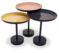 Orsina Versatile Set Of Three Gold & Black Tray Tables, Elegant Sitting Room Table, Durable Statement Side Table Orsina Black