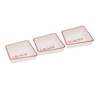 Orsina Versatile Set Of Three Hollywood Snack Dish, Premium Porcelain Snack Dish For Guests, Practical Snack Tray in Cream Orsina Cream