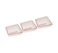 Premier Housewares Hollywood Snack Dishes, Red/Cream, Set of 3
