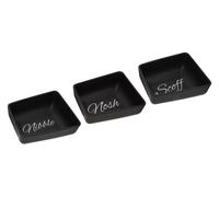 Orsina Versatile Set Of Three Mange Snack Dish, Premium Porcelain Snack Dish For Guests, Practical Snack Tray in Black Orsina Black