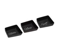 Orsina Versatile Set Of Three Mange Snack Dish, Premium Porcelain Snack Dish For Guests, Practical Snack Tray in Black Orsina Black