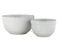 Orsina Versatile Set Of Two Round Mixing Bowls, Charming Kitchen Bowl For Breakfast, Durable Bowl Set For Kitchen in White Orsina White
