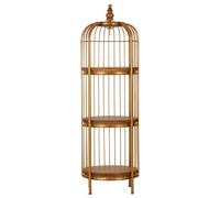 Orsina Versatile Small Gold Finish Birdcage Shelf Unit, Distinctive Design Unit, Durable Modern Shelf Unit