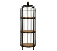 Orsina Versatile Small Gold Finish Birdcage Shelf Unit, Distinctive Design Unit, Durable Modern Shelf Unit in Black Orsina Black