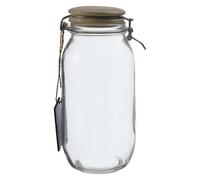 Premier Housewares Small Glass Storage Jar With Grey Ceramic Lid Transparent Jars For Kitchen Storage Coffee Tea Sugar Black Chalkboard On Front