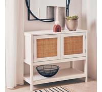Orsina Versatile White Wood Side Cabinet, Rustic Bedside Cabinet, Easily Maintained Display Cabinet With Storage in Grey Orsina Grey