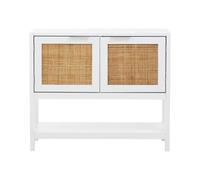 Orsina Versatile White Wood Side Cabinet, Rustic Bedside Cabinet, Easily Maintained Display Cabinet With Storage