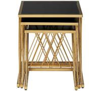 Orsina Verstile Set Of 3 Nesting Tables, Contemporary Design Side Tables, Elegant And Functional Square Tables