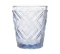 Orsina Vibrant Embossed Blue Glass Tumblers, Vintage-Style Crystal Drinkware For Whiskey, Crystal Drinking Glasses