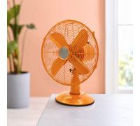 Orsina Vibrant Orange Oscillating Desk Fan, 3-Speed Adjustable Metal Fan For Home & Office, Durable