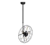 Orsina Vintage Fan Design Ceiling Light, Ceiling Fixture With 5 Exposed Bulb Holders, Industrial Light Fitting in Black Orsina Black