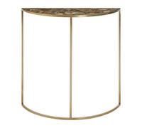 Orsina Vita Half Moon Console Table With Black Agate Top