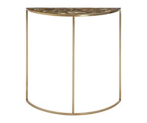 Orsina Vita Half Moon Console Table With Black Agate Top