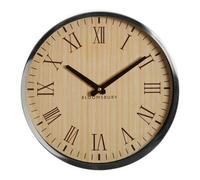 Vitus Natural and Silver Wall Clock Premier Housewares Silver One Size