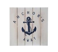 Premier Housewares Sailor Wall Art, MDF, Blue/White, 1 x 28 x 28 cm