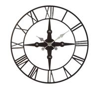 Traditional Style Vitus Metal Wall Clock, Black
