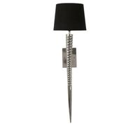 Orsina Wall Light With Tapered Screw Textured Base, High Gloss Nickel Finish Stainless Steel Frame