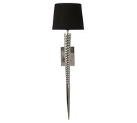 Orsina Wall Light with Tapered Screw Textured Base, High Gloss Nickel Finish Stainless Steel Frame in Black Orsina Black