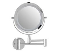 Orsina Wall Mounted Led Mirror, Durable 29X18Cm Chrome Bathroom Mirror, Swivel Design