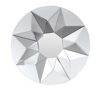 Premier Housewares 3D Round Shaped Wall Mirror For Garden And Bedroom MDF Reflective Bathroom Mirrors Wall Mounted Contemporary Geometric Design Hallway Walls Mirrors 80 x 6 x 80