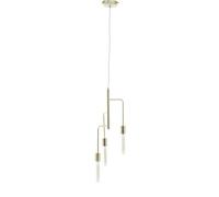 Premier Housewares 3 Bulb Gold Finish Pendant Light Contemporary Style Ceiling Light For Living Room Dining Room Bedroom And Hallway Modern Sleek Design 25 x 175 x 25