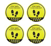 Orsina Warning Floor Sticker Stay Safe Please Stand Apart Set Of 4