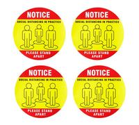 Orsina Warning Sticker Please Stand Apart Set Of 4