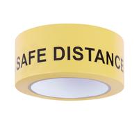 Orsina Warning Tape ‘Keep Safe Distance', High-Visibility Adhesive Tape For Social Distancing & Safety Measures in Yellow Orsina Yellow