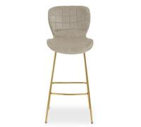 Orsina Warton Mink Velvet Bar Chair