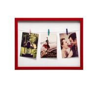Premier Housewares 3-Peg Washing Line Photo Frame, Red