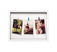 Orsina Washing Line White Plastic 3 Peg Photo Frame,colorful Image Holder For Hallways,decorative Accent Piece