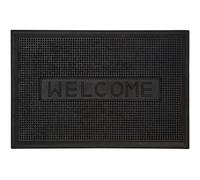 Premier Housewares Welcome Rubber Doormat - Black, Black