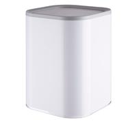 Orsina White Acrylic Waste Bin With Flip Lid, Compact Rubbish Bin, Grey Trim Dust Bin, Easy-Clean Bin For Papers Orsina White