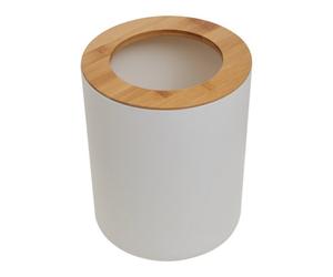 Orsina White Bamboo Fibre Dust Bin, Open Top Eco Waste Bin For Bedroom Or Kids Room, Minimalist Recycling Bin