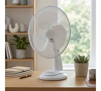 Orsina White Desk Fan With 3 Speeds, Adjustable Tilt Head With Smooth Oscillation Function, Powerful Yet Quiet Orsina White