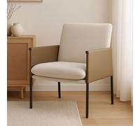 Orsina White Fabric Dining Chair with Straight Legs, Fabric Upholstered Dining Room Chair, Accent Arm Chair Orsina White