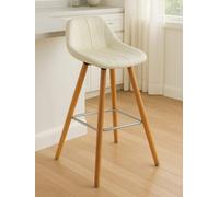 Stockholm White Faux Leather Bar Stool - White