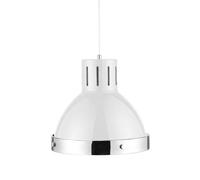 Orsina Chrome Bell Shaped Pendant Light in White Orsina White