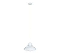 Premier Housewares E27 Edison Screw Chrome Ceiling Pendant, 40 W - White