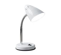 Premier Housewares Desk Lamp in White Gloss Chrome with Flexible Stem