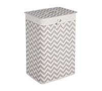 Orsina White & Grey Bamboo Laundry Hamper, Lidded Laundry Basket For Bathroom, Laundry Container For Utility Room Orsina Grey