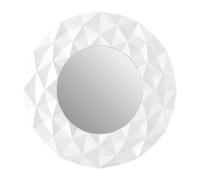 Orsina White High Gloss 3D Design Wall Mirror, Easy To Clean Bedroom Wall Mirror, High-Quality Antique Mirror