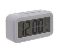 Orsina White LCD Digital Clock, Compact & Modern Display With Time, Date & Temperature, Battery-Operated With in Grey Orsina Grey