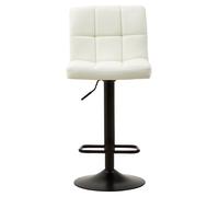 Orsina White Leather Effect Quilted Bar Stool, Quilted Design Bar Stool For Kitchen, Classic Modern Bar Stool Orsina White