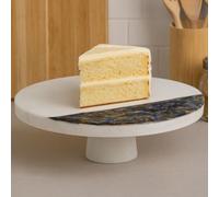 Premier Housewares Marble Cake Stand, Paua Shell, White - 26 cm,1001197