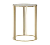Orsina White Marble Round Side Table