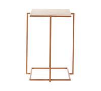 Orsina White Marble Side Table with Gold Finish Legs, Boutique Style Square Top Table, Table for Living Room Orsina Gold