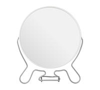 White Metal Swivel Shaving Mirror With Double Magnification