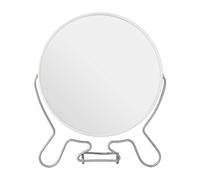 Orsina White Metal Large Shaving Mirror, 2-Sided Table Mirror With Swivel Function, Table Mirror With Metal Stand Orsina White